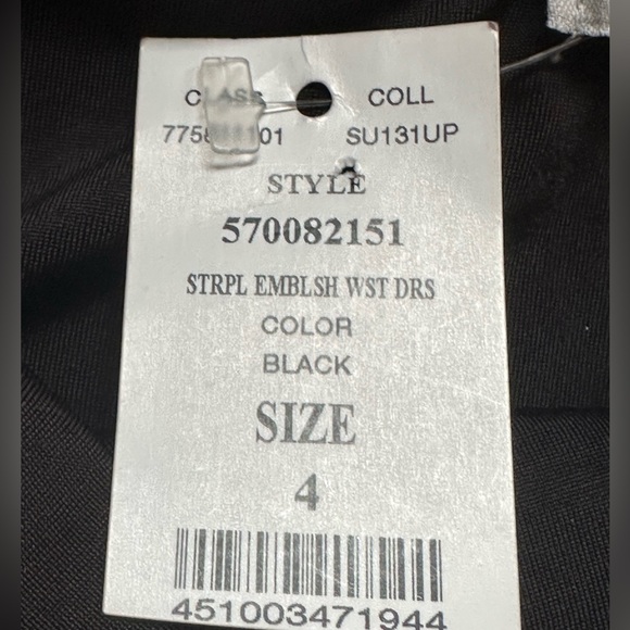 WHBM Strapless Black Dress with Embellished Beads On Waist Sz 4. Thick Material. - Picture 9 of 14